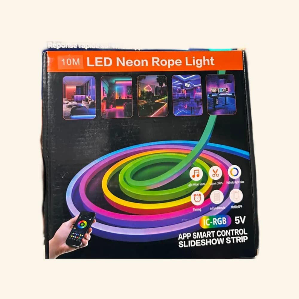 Ruban LED Néon 10M RGB Silicone IP68 Contrôle par App