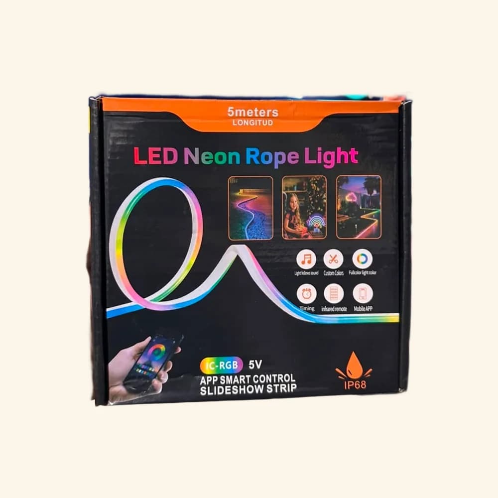 Ruban LED Néon 5M RGB Silicone IP68 Contrôle par App