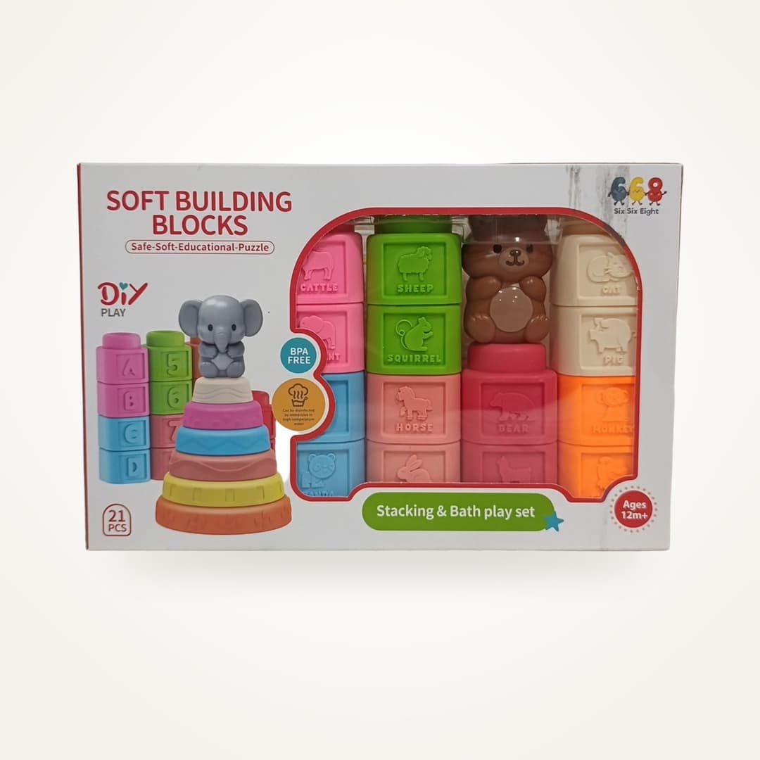 Cubes Souples à Empiler Bain 21 Pièces