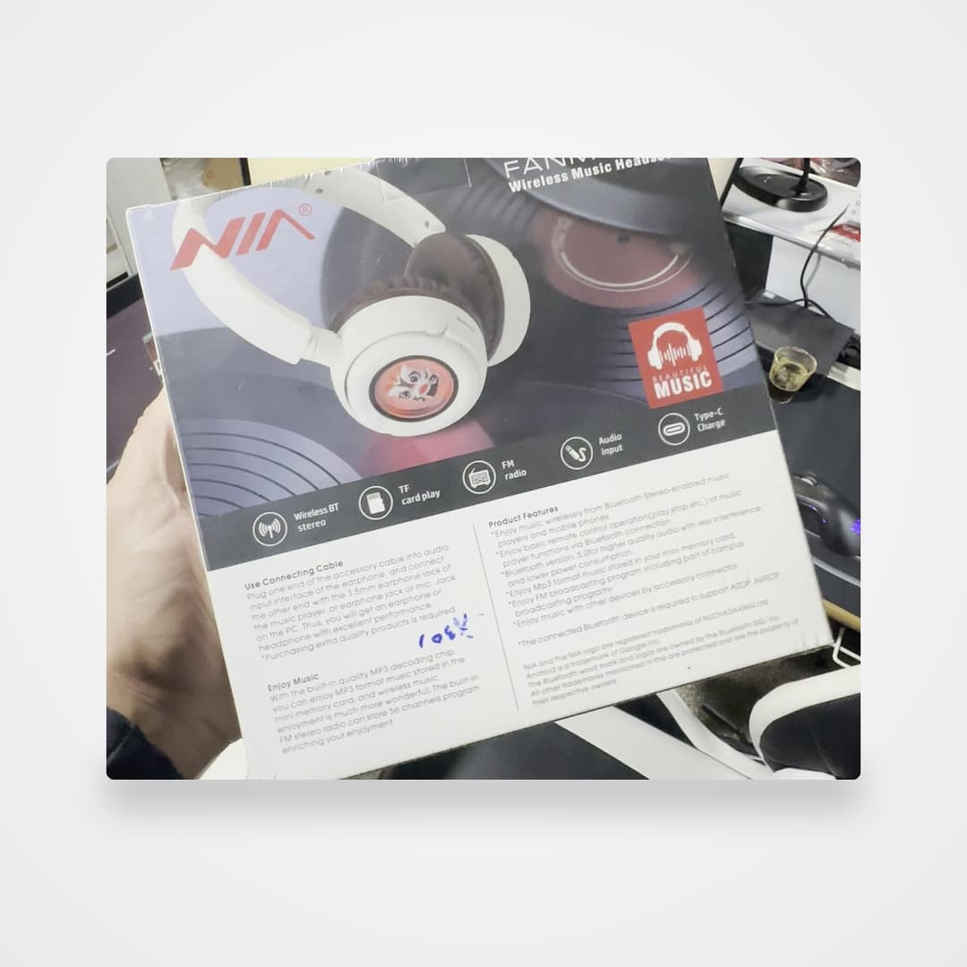 Casque sans fil NIA Fanmusic — Bluetooth, carte TF, radio FM, Type-C