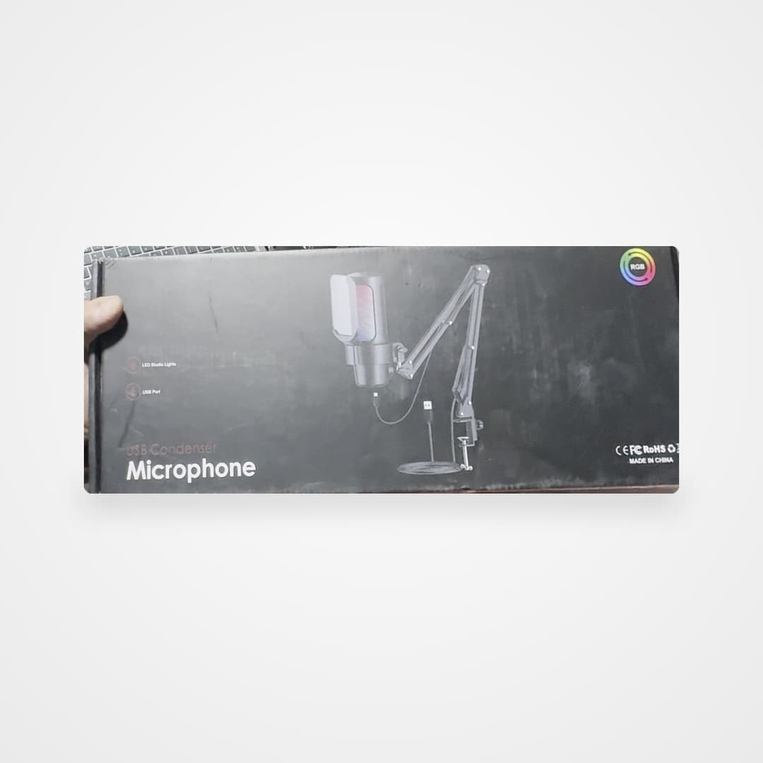 Micro USB à condensateur RGB avec bras articulé