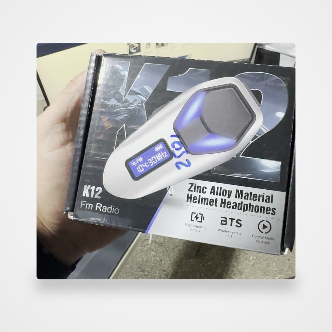 Écouteur Bluetooth casque moto K12 — radio FM et écran